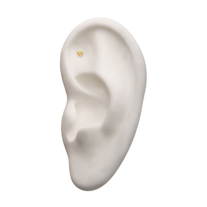 Revelry Triple Ball Topper in 14K Yellow Gold side profile