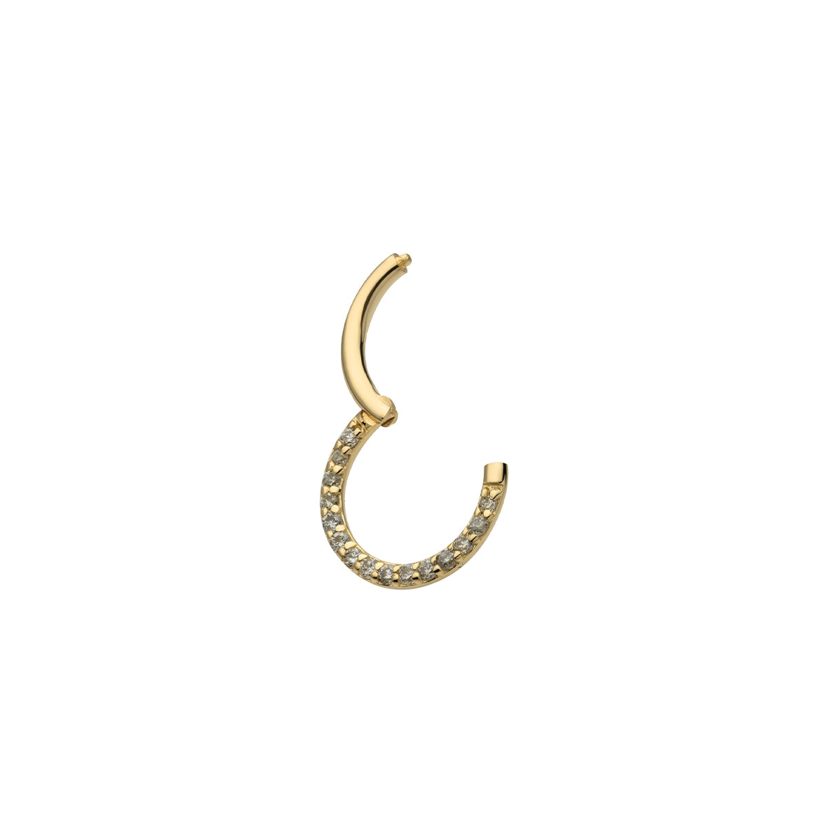 Revelry 16g 8mm 1/5 ct. tw. Lab-Grown Diamond Clicker Hoop in 14K Yellow Gold front view