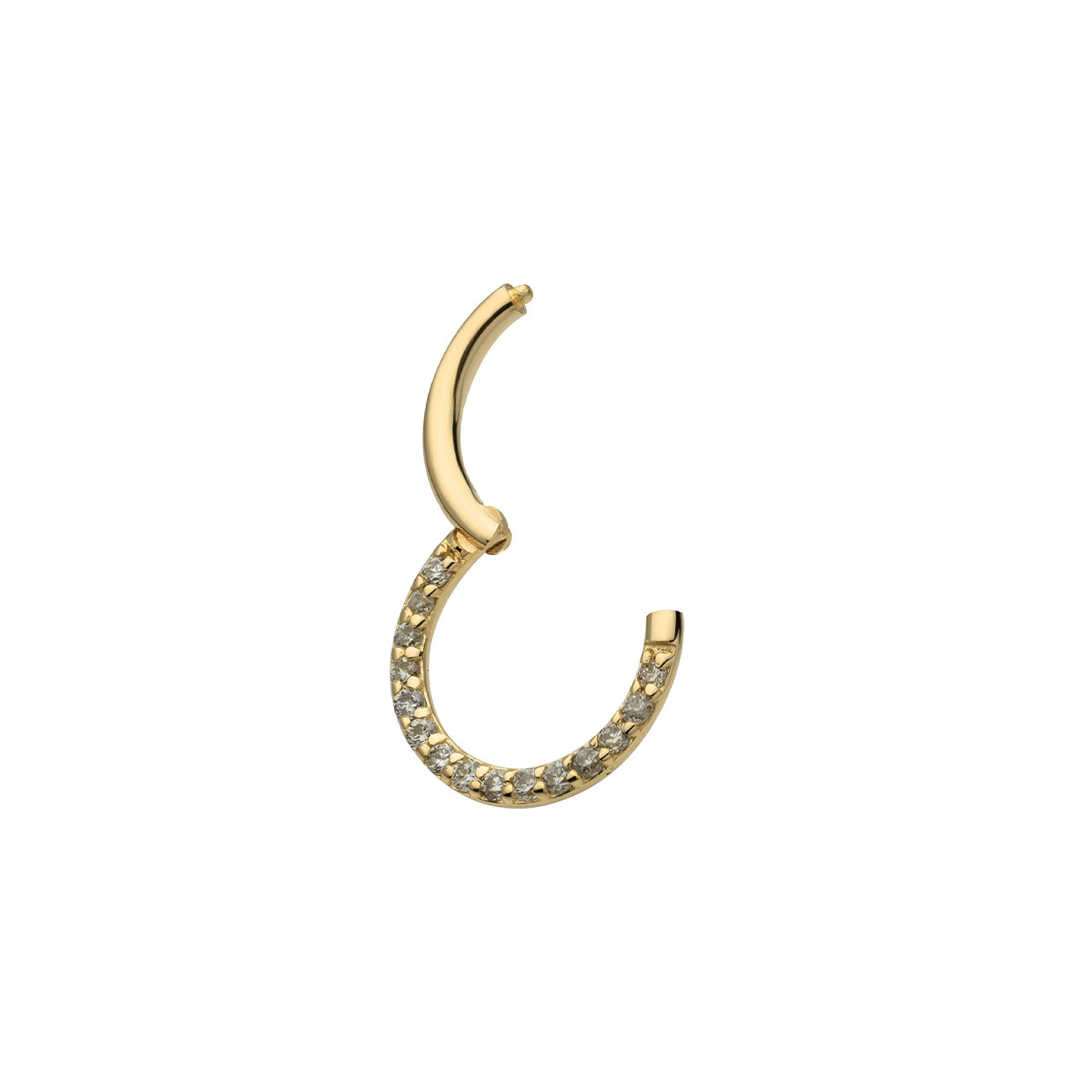 Revelry 16g 10mm 1/5 ct. tw. Lab-Grown Diamond Clicker Hoop in 14K Yellow Gold front view