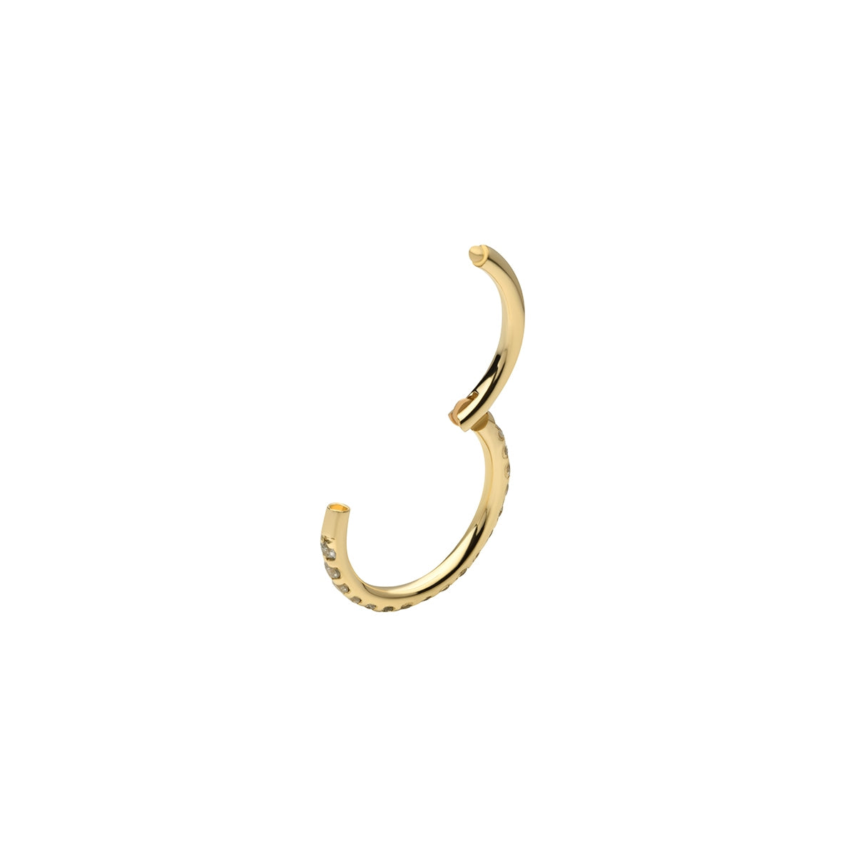 Revelry 18g 8mm Lab-Grown Diamond Accent Clicker Hoop in 14K Yellow Gold front view