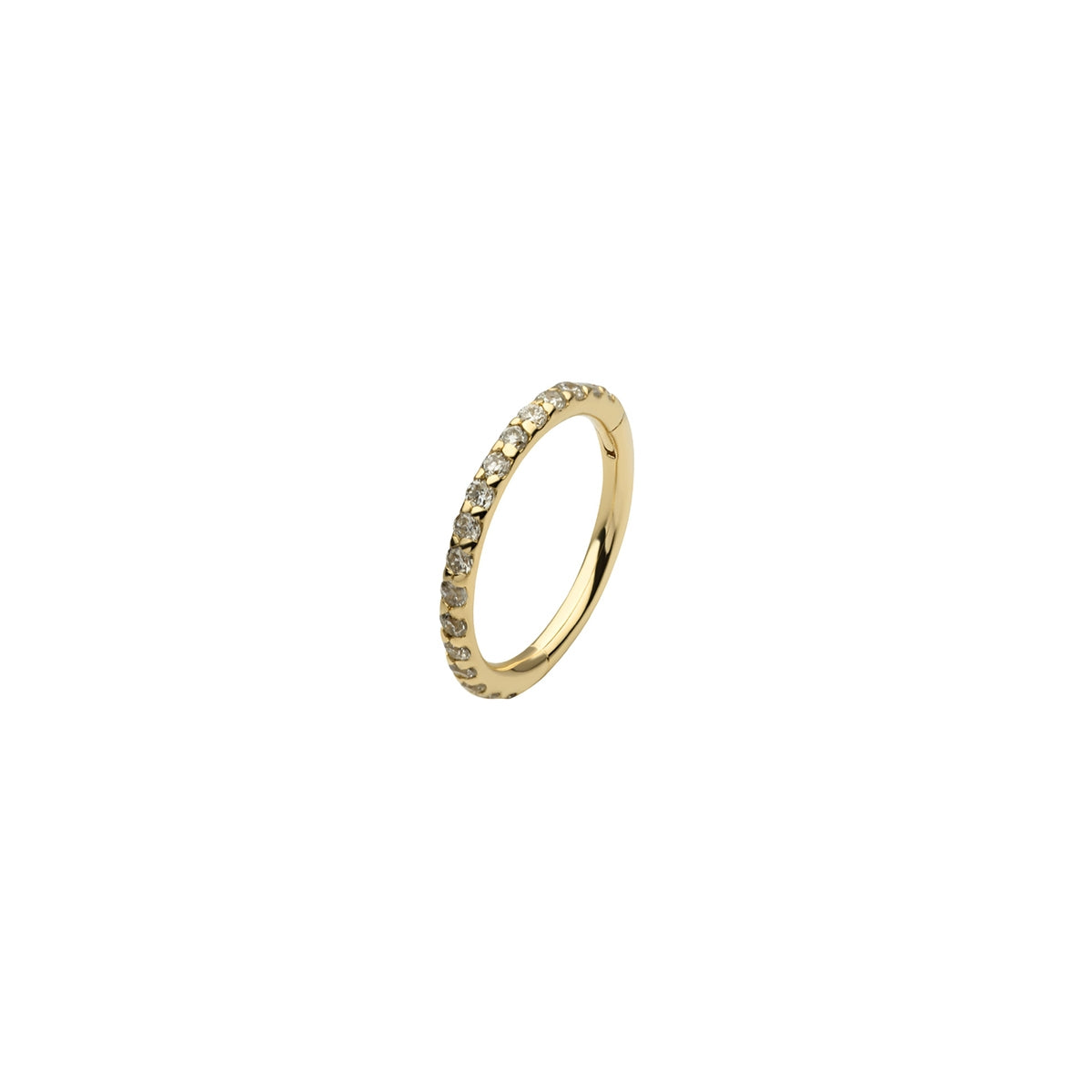 Revelry 18g 8mm Lab-Grown Diamond Accent Clicker Hoop in 14K Yellow Gold