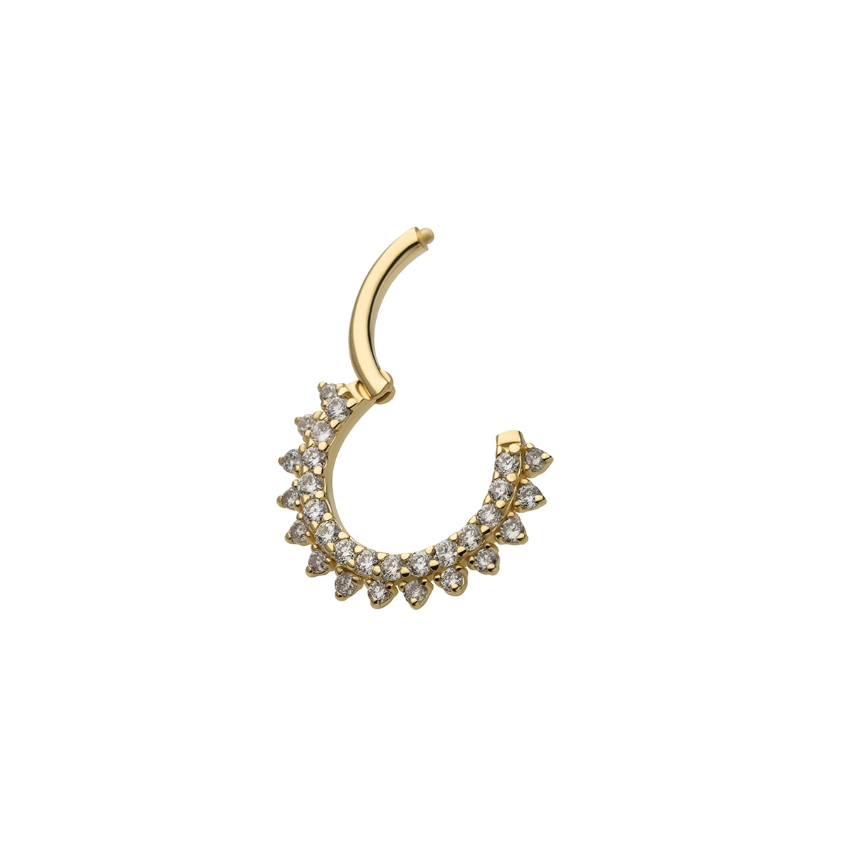 Revelry 16g 8mm 1/5 ct. tw. Lab-Grown Diamond Starburst Clicker Hoop in 14K Yellow Gold front view