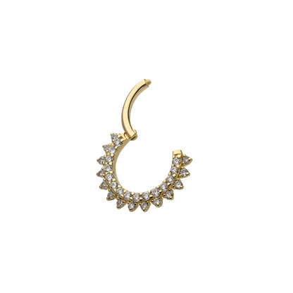 Revelry 16g 8mm 1/5 ct. tw. Lab-Grown Diamond Starburst Clicker Hoop in 14K Yellow Gold front view