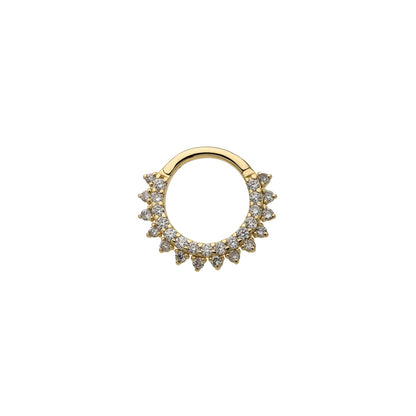 Revelry 16g 8mm 1/5 ct. tw. Lab-Grown Diamond Starburst Clicker Hoop in 14K Yellow Gold