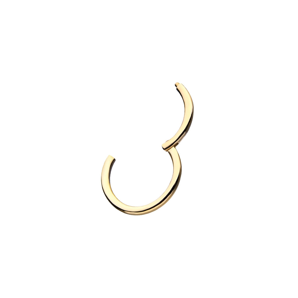 Revelry 18g 8mm Polished Clicker Hoop in 14K Yellow Gold front view