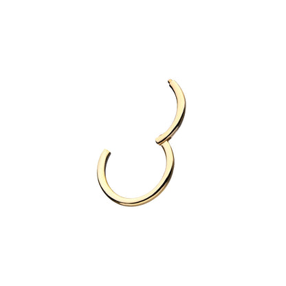 Revelry 18g 8mm Polished Clicker Hoop in 14K Yellow Gold front view
