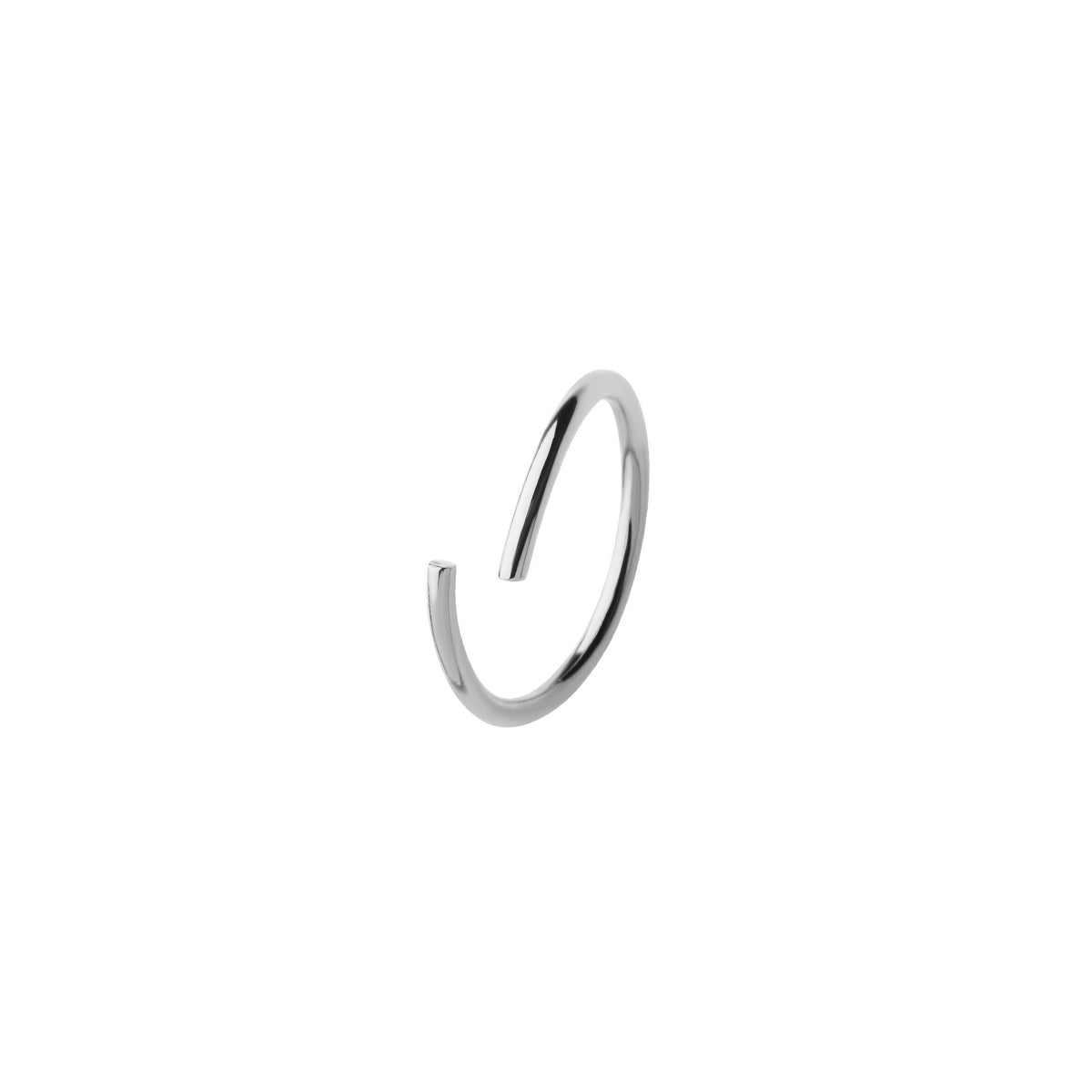 Revelry 18g 7mm Polished Seamless Hoop in 14K White Gold front view
