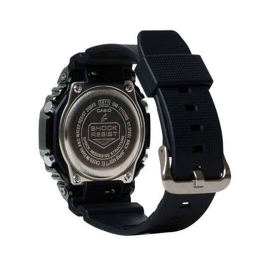 G-Shock Men's G-Steel Black Stainless Steel Watch with Black Dial & Resin Strap front view