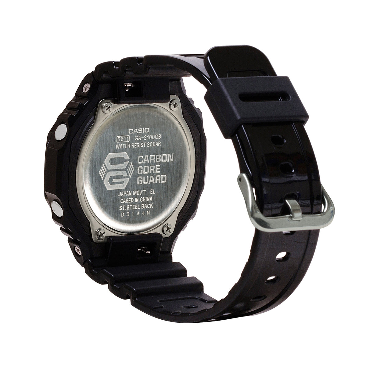 G-Shock Men's Analog-Digital Black Resin Watch with Gold Dial front view