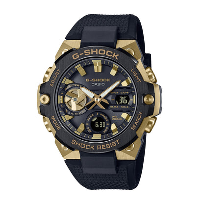 G-Shock Men's G-Steel Black & Gold Stainless Steel Watch with Black Dial & Resin Strap