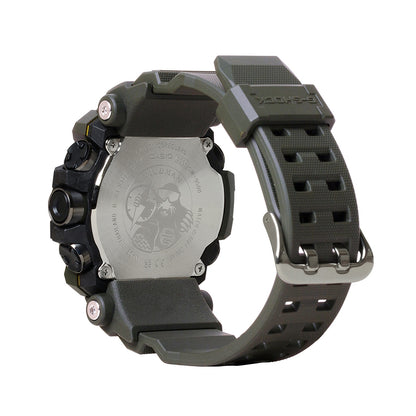 G-Shock Men's Mudman Digital Black Resin Watch with Green Strap front view