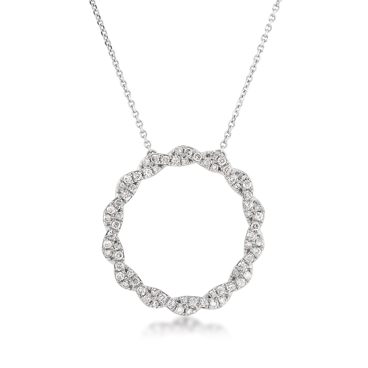1/2 ct. tw. Diamond Twist Circle Pendant in 10K White Gold