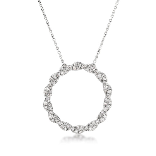 1/2 ct. tw. Diamond Twist Circle Pendant in 10K White Gold