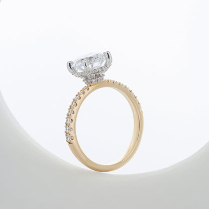 Adamante 2-1/2 ct. tw. Lab-Grown Round Brilliant Diamond Double Hidden Halo Engagement Ring in 14K Yellow Gold full view