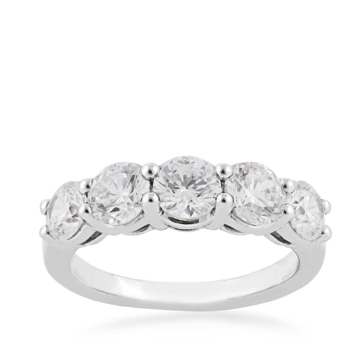Adamante 2 ct. tw. Lab-Grown Round 5-Stone Diamond Anniversary Ring in 14K White Gold