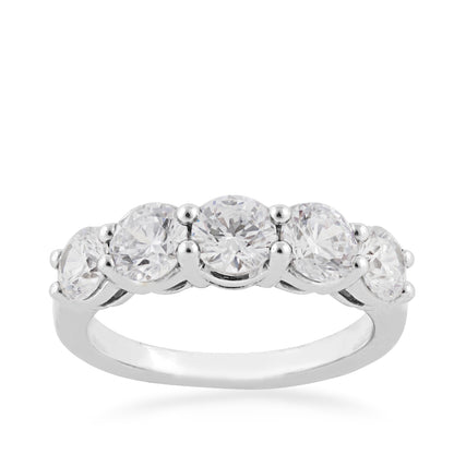 Adamante 2 ct. tw. Lab-Grown Round 5-Stone Diamond Anniversary Ring in 14K White Gold