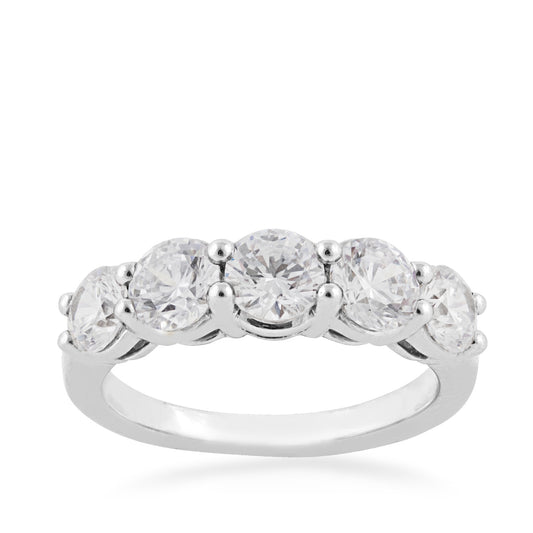 Adamante 2 ct. tw. Lab-Grown Round 5-Stone Diamond Anniversary Ring in 14K White Gold