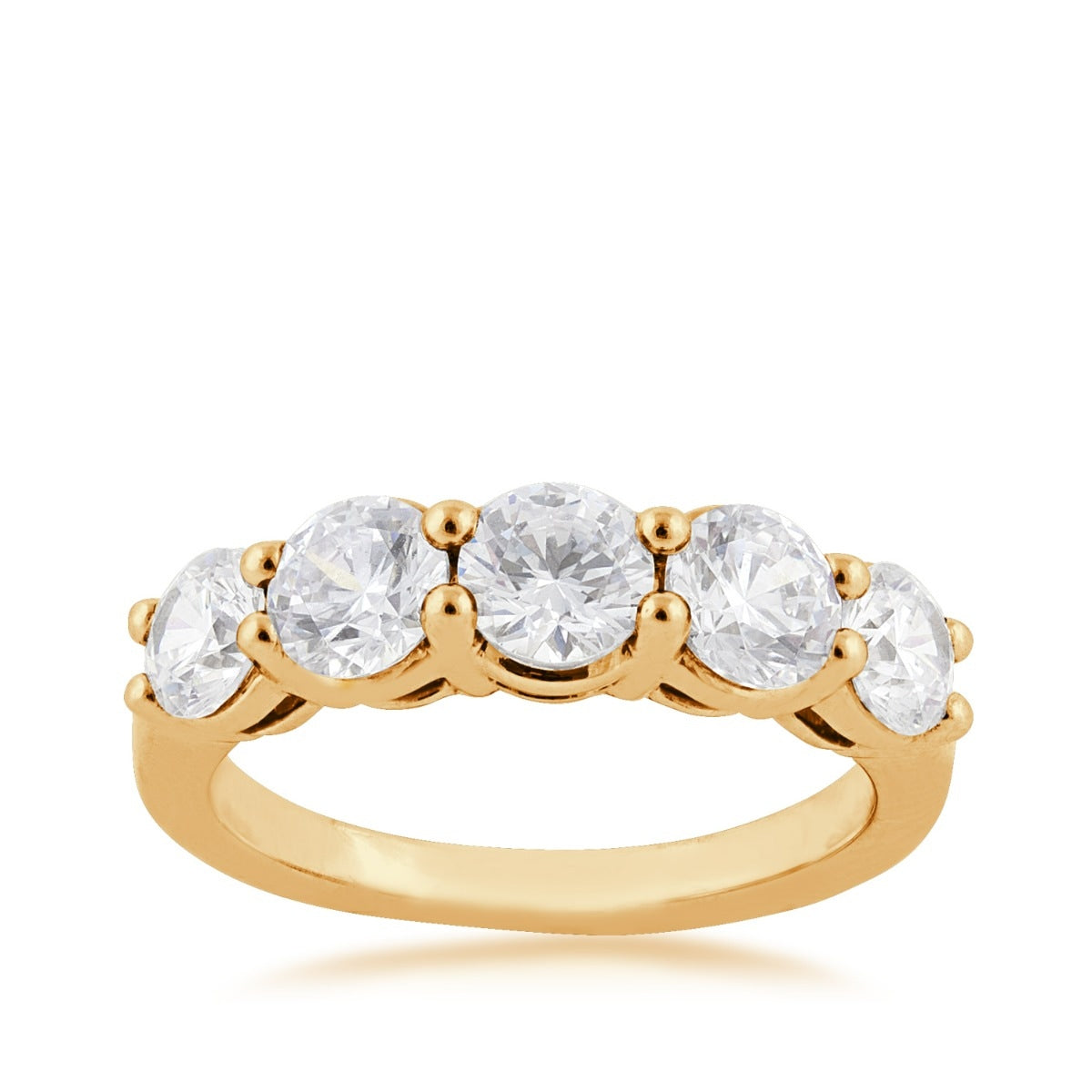 Adamante 2 ct. tw. Lab-Grown Round 5-Stone Diamond Anniversary Ring in 14K Yellow Gold