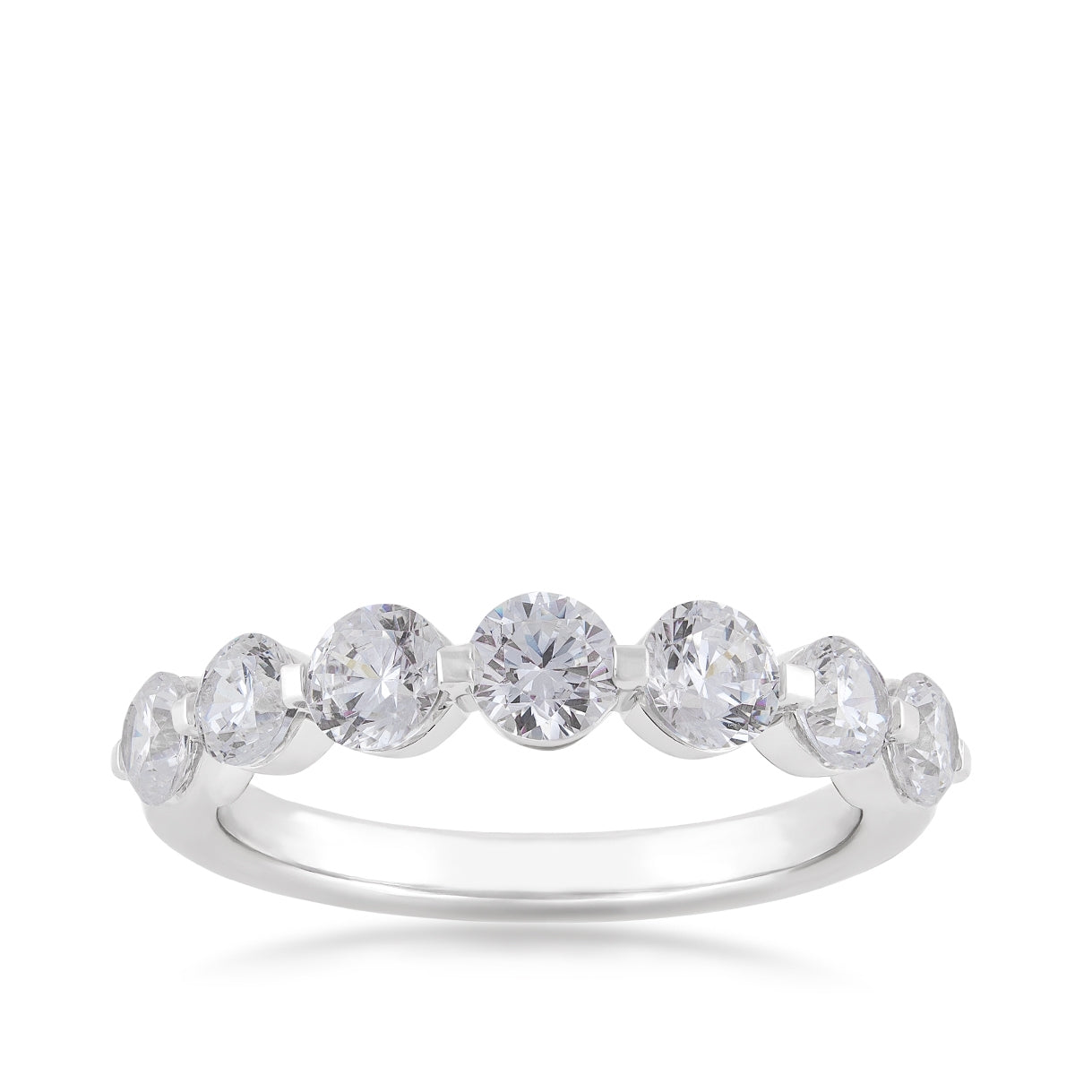 Adamante 1-1/2 ct. tw. Round 7-Stone Diamond Anniversary Ring in 14K White Gold