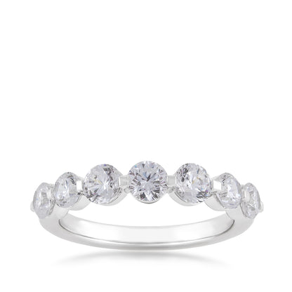 Adamante 1-1/2 ct. tw. Round 7-Stone Diamond Anniversary Ring in 14K White Gold