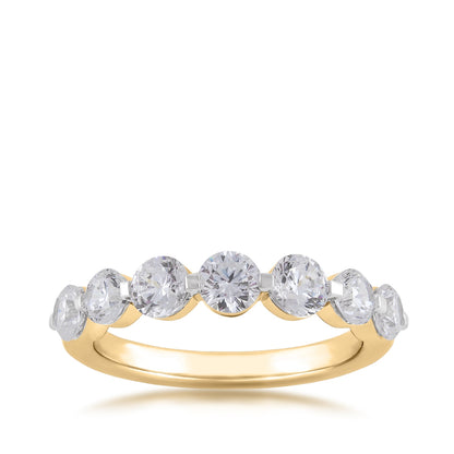 Adamante 1-1/2 ct. tw. Lab-Grown Round 7-Stone Diamond Anniversary Ring in 14K Yellow Gold
