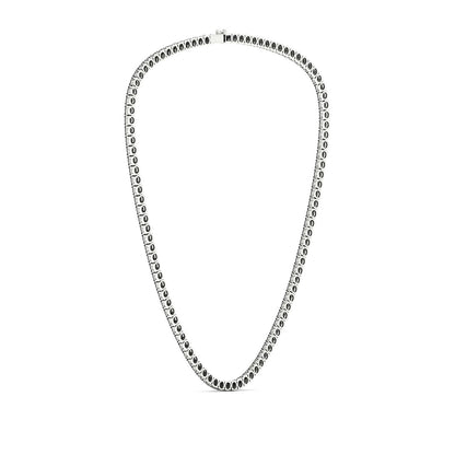 Men's Black Spinel 22-inch Tennis Necklace in Black Rhodium Plated Sterling Silver side profile