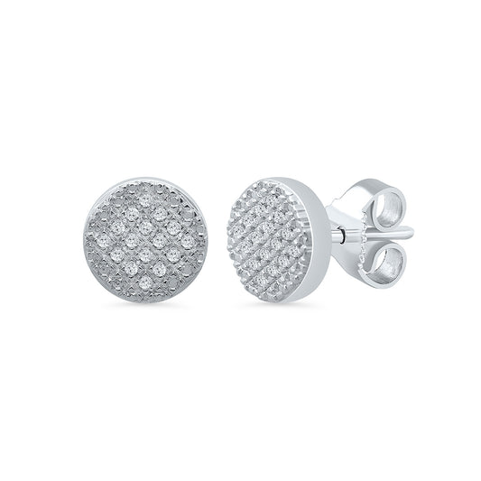 1/10 ct. tw. Men's Diamond Cluster Earrings in 10K White Gold