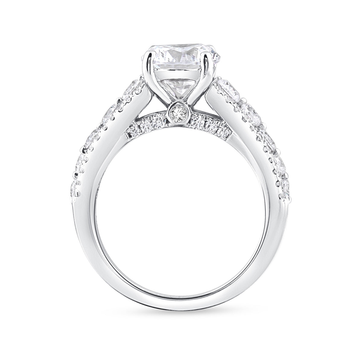 Adamante 3-1/3 ct. tw. Lab-Grown Round Brilliant Diamond Multi-Row Engagement Ring in 14K White Gold front view