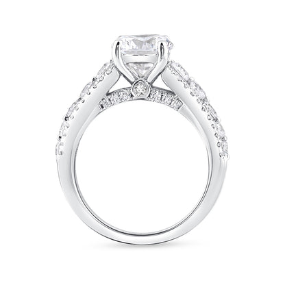 Adamante 3-1/3 ct. tw. Lab-Grown Round Brilliant Diamond Multi-Row Engagement Ring in 14K White Gold front view
