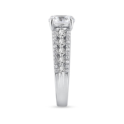 Adamante 3-1/3 ct. tw. Lab-Grown Round Brilliant Diamond Multi-Row Engagement Ring in 14K White Gold close-up detail