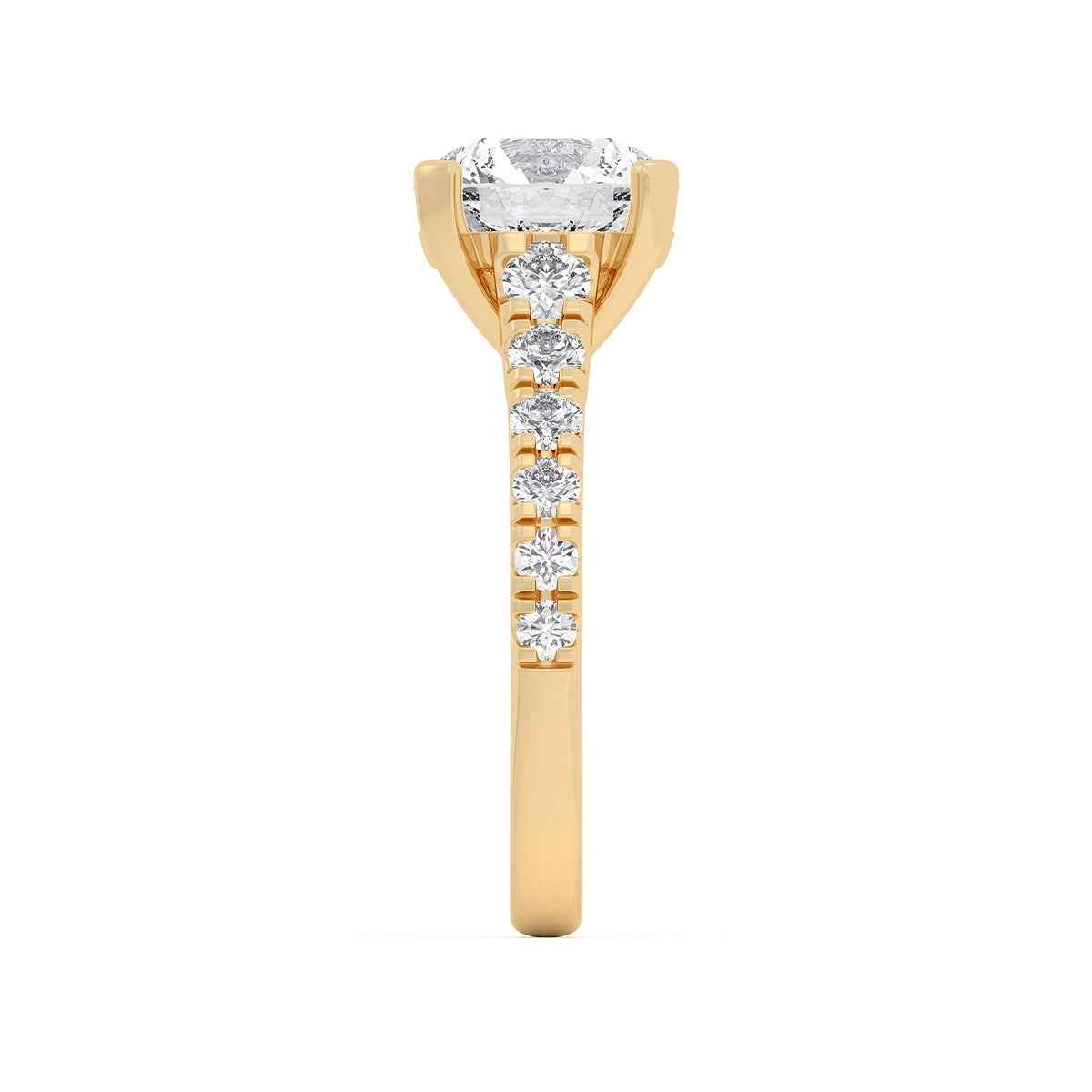 Adamante 3-1/2 ct. tw. Lab-Grown Round Brilliant Diamond Engagement Ring in 14K Yellow Gold front view