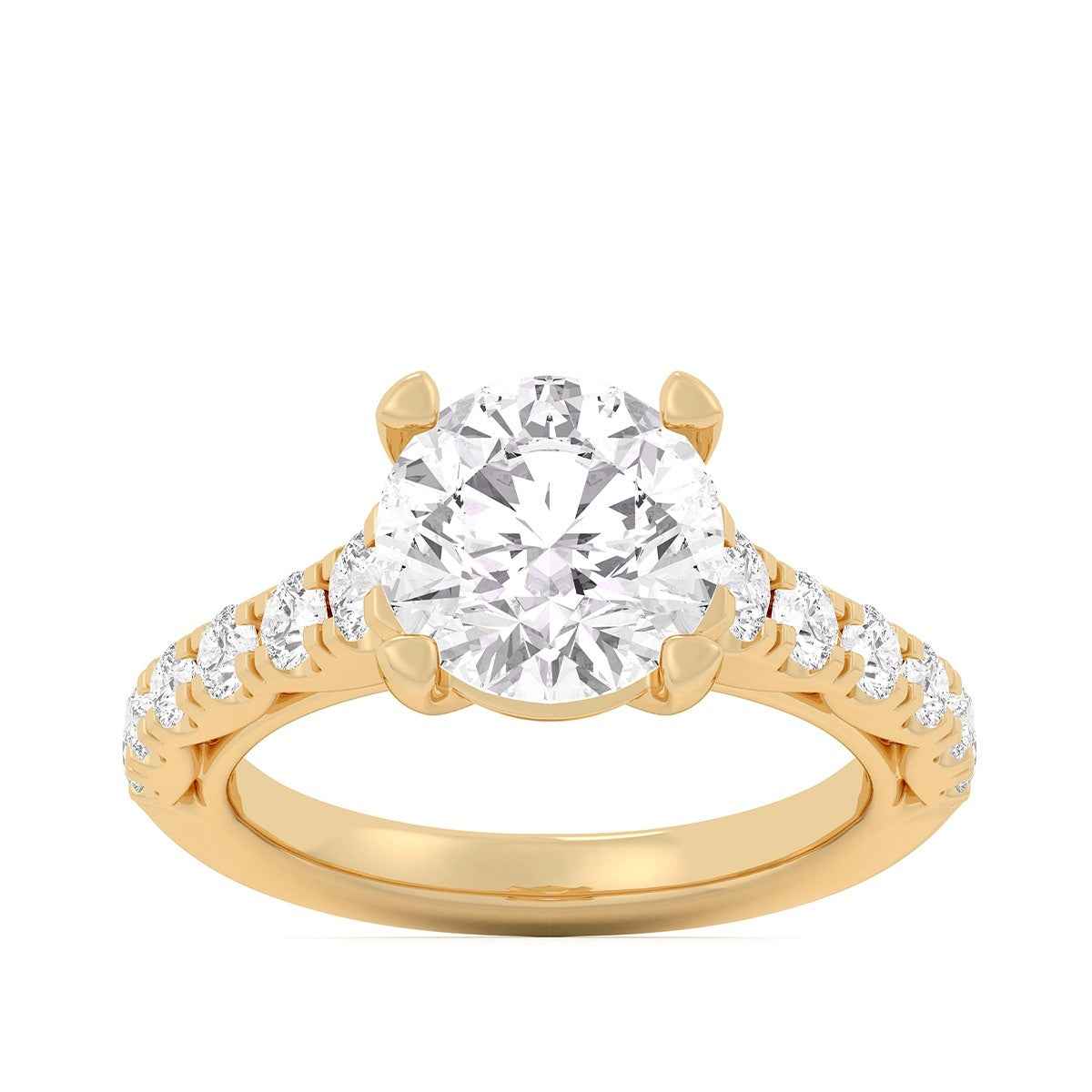 Adamante 3-1/2 ct. tw. Lab-Grown Round Brilliant Diamond Engagement Ring in 14K Yellow Gold