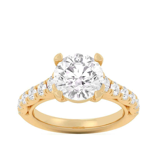 Adamante 3-1/2 ct. tw. Lab-Grown Round Brilliant Diamond Engagement Ring in 14K Yellow Gold
