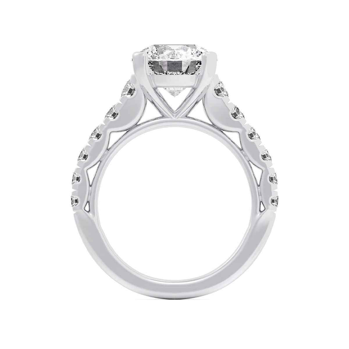 Adamante 3-1/2 ct. tw. Lab-Grown Round Brilliant Diamond Engagement Ring in 14K White Gold front view