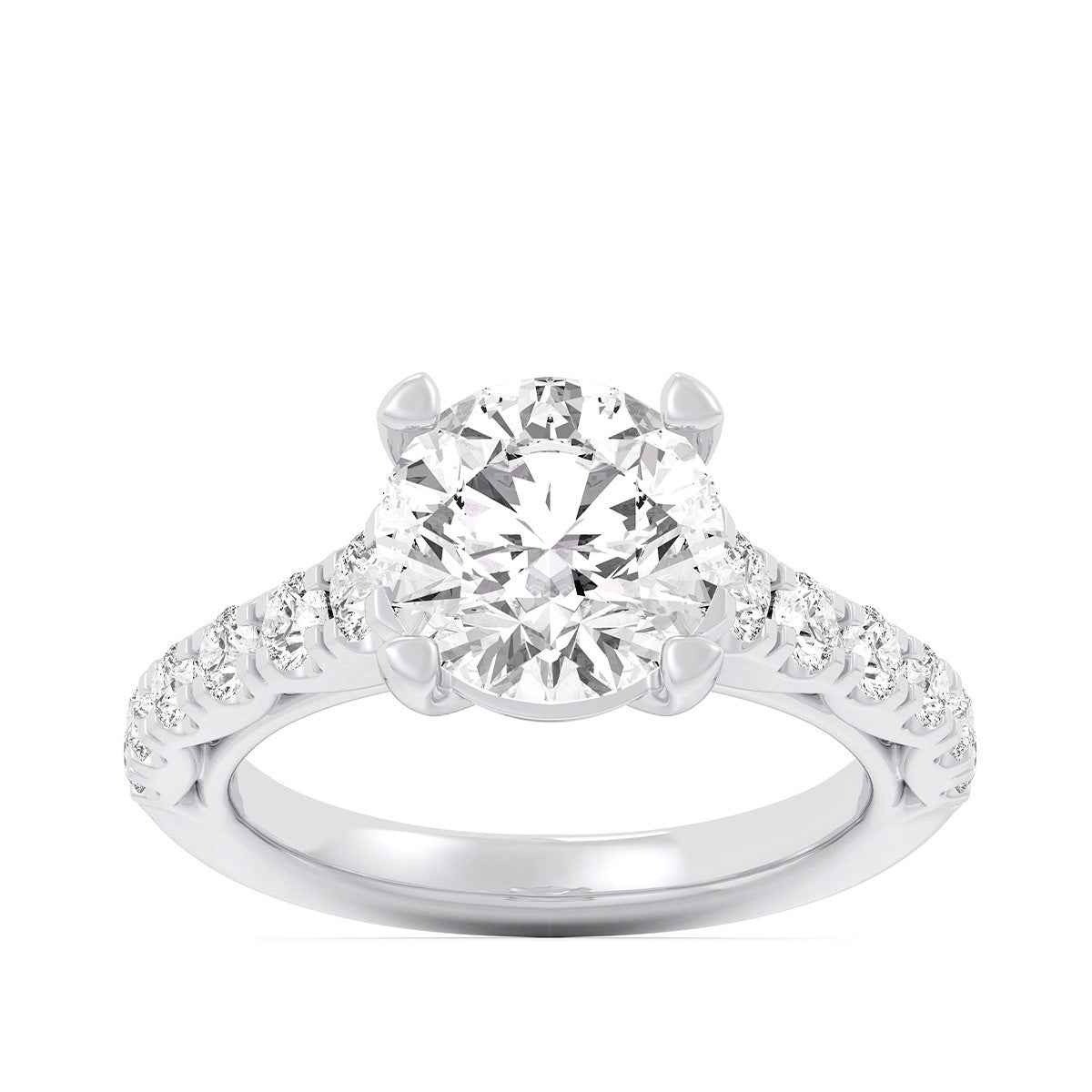 Adamante 3-1/2 ct. tw. Lab-Grown Round Brilliant Diamond Engagement Ring in 14K White Gold