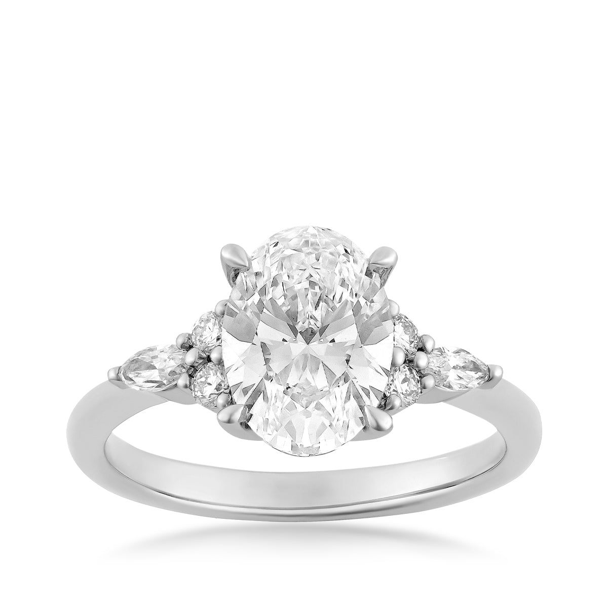 Adamante 2-1/3 ct. tw. Lab-Grown Oval Diamond Engagement Ring in 14K White Gold