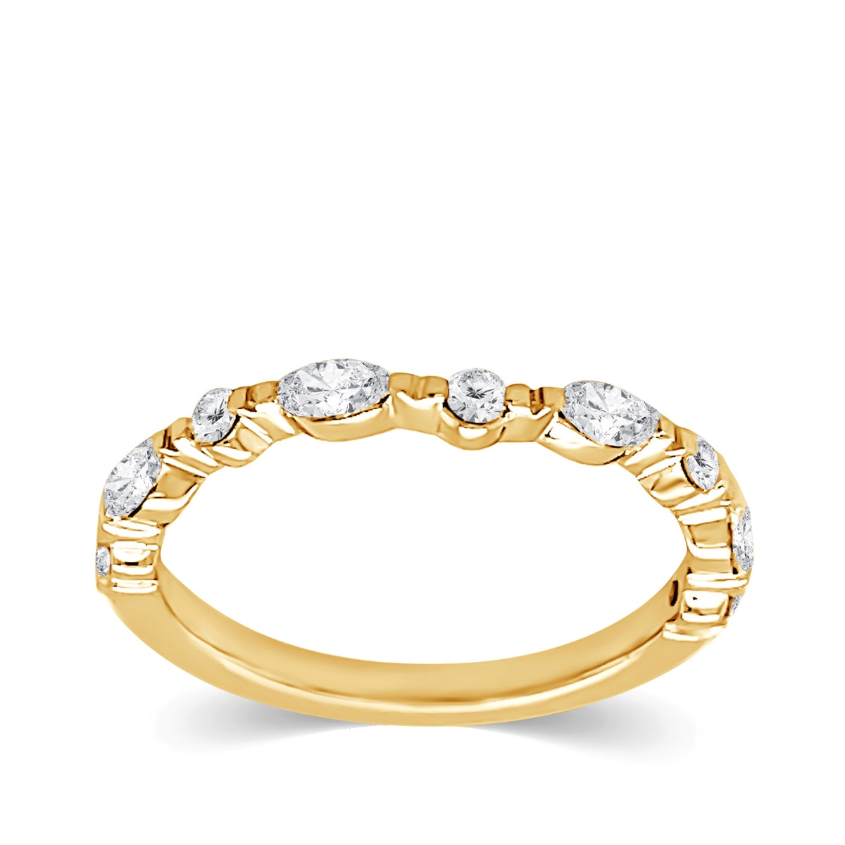 Adamante 3/8 ct. tw. Lab-Grown Marquise & Round Diamond Anniversary Ring in 14K Yellow Gold