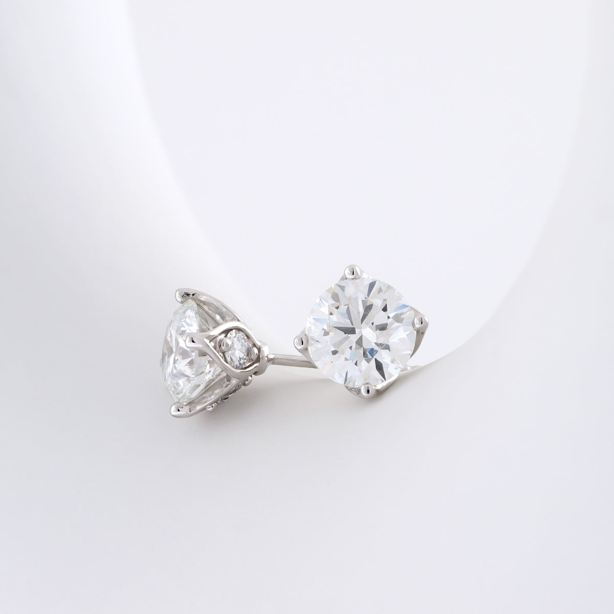 Adamante 3 ct. tw. Lab-Grown Round Brilliant Diamond Earrings in 14K White Gold front view