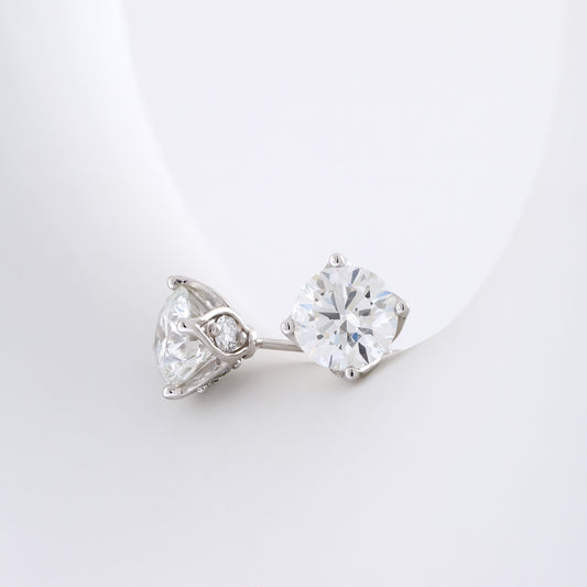 Adamante 3 ct. tw. Lab-Grown Round Brilliant Diamond Earrings in 14K White Gold front view