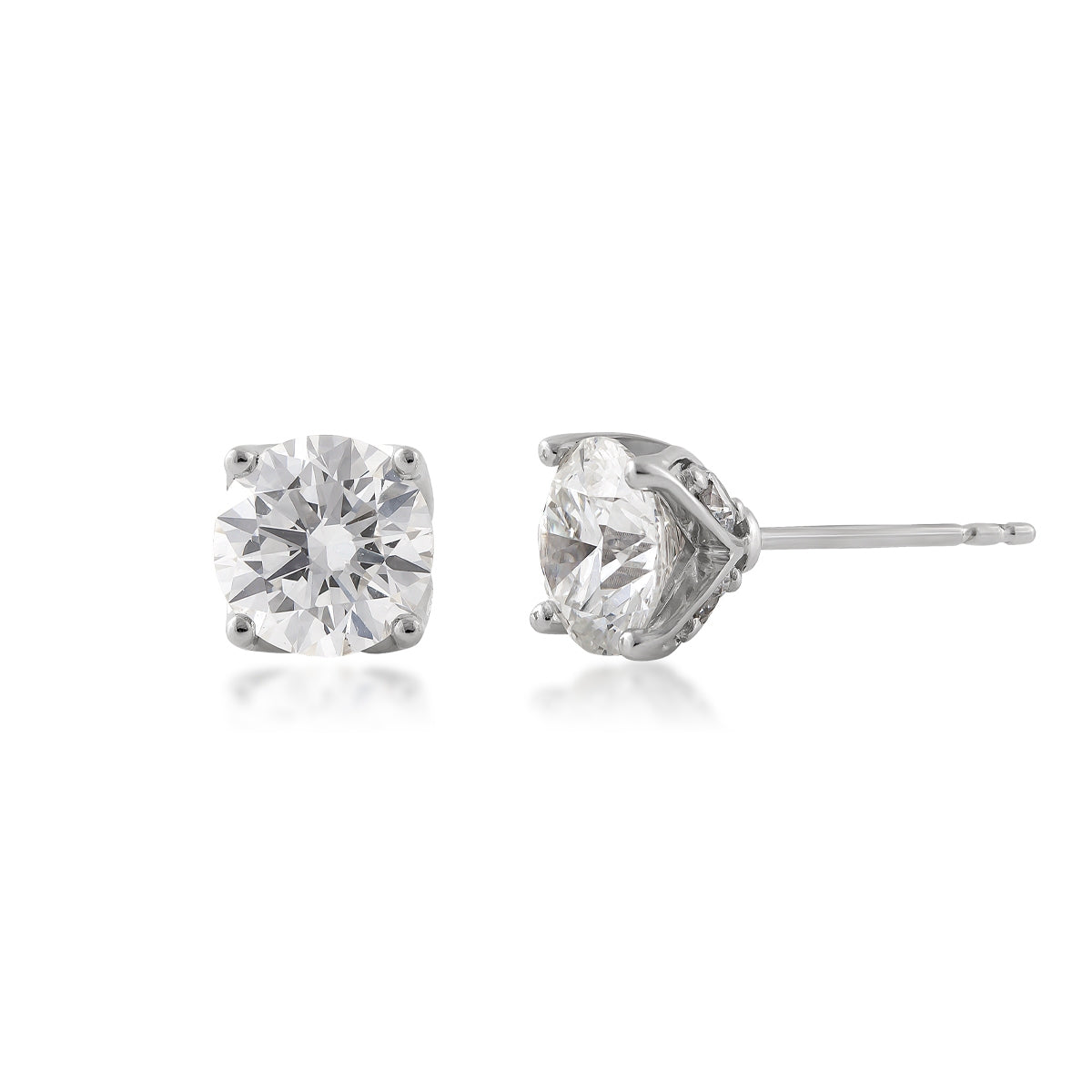 Adamante 3 ct. tw. Lab-Grown Round Brilliant Diamond Earrings in 14K White Gold