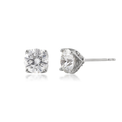 Adamante 3 ct. tw. Lab-Grown Round Brilliant Diamond Earrings in 14K White Gold