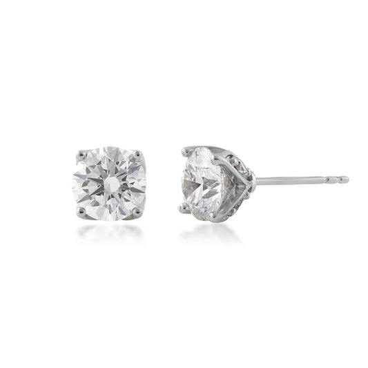 Adamante 3 ct. tw. Lab-Grown Round Brilliant Diamond Earrings in 14K White Gold