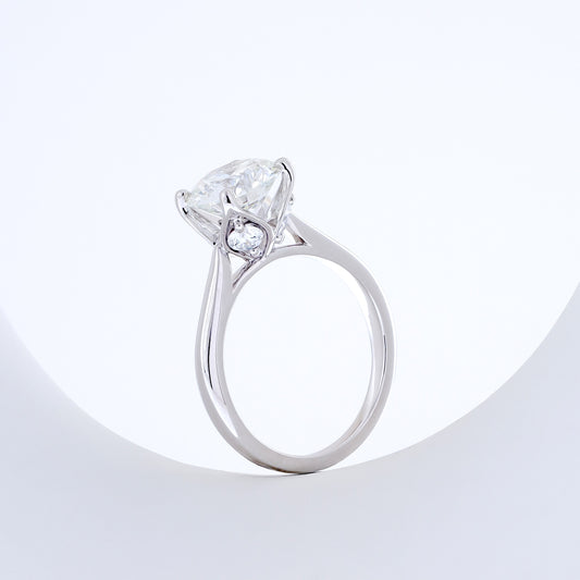 Adamante 3 ct. tw. Lab-Grown Round Brilliant Diamond Solitaire Engagement Ring in 14K White Gold close-up detail (2)