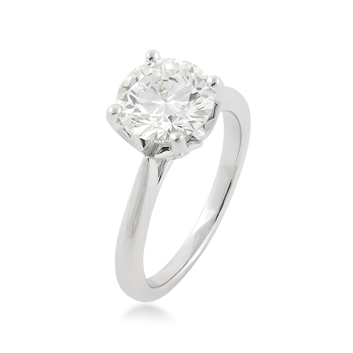 Adamante 3 ct. tw. Lab-Grown Round Brilliant Diamond Solitaire Engagement Ring in 14K White Gold front view (2)