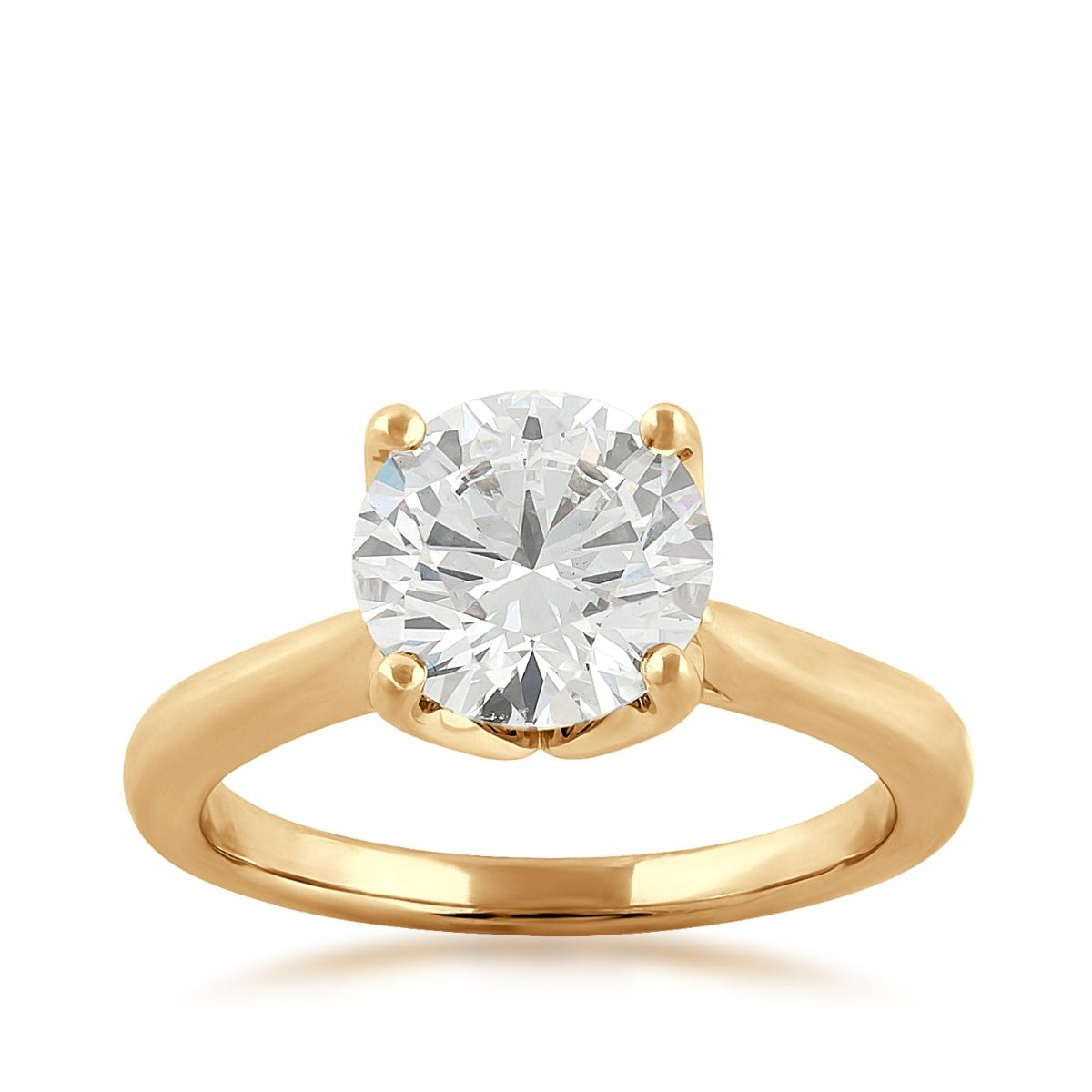 Adamante 3 ct. tw. Lab-Grown Round Brilliant Diamond Solitaire Engagement Ring in 14K Yellow Gold (2)