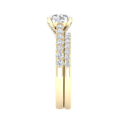 Adamante 2-1/3 ct. tw. Lab-Grown Diamond Wedding Set in 14K Yellow Gold side profile