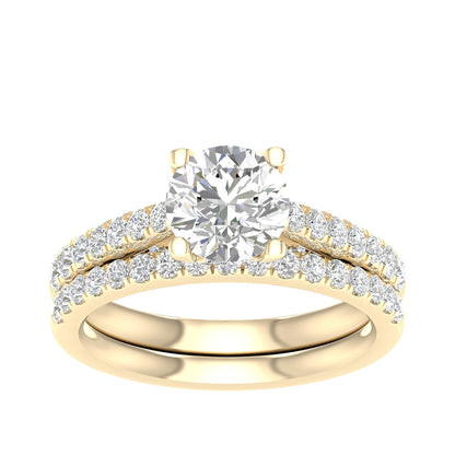 Adamante 2-1/3 ct. tw. Lab-Grown Diamond Wedding Set in 14K Yellow Gold