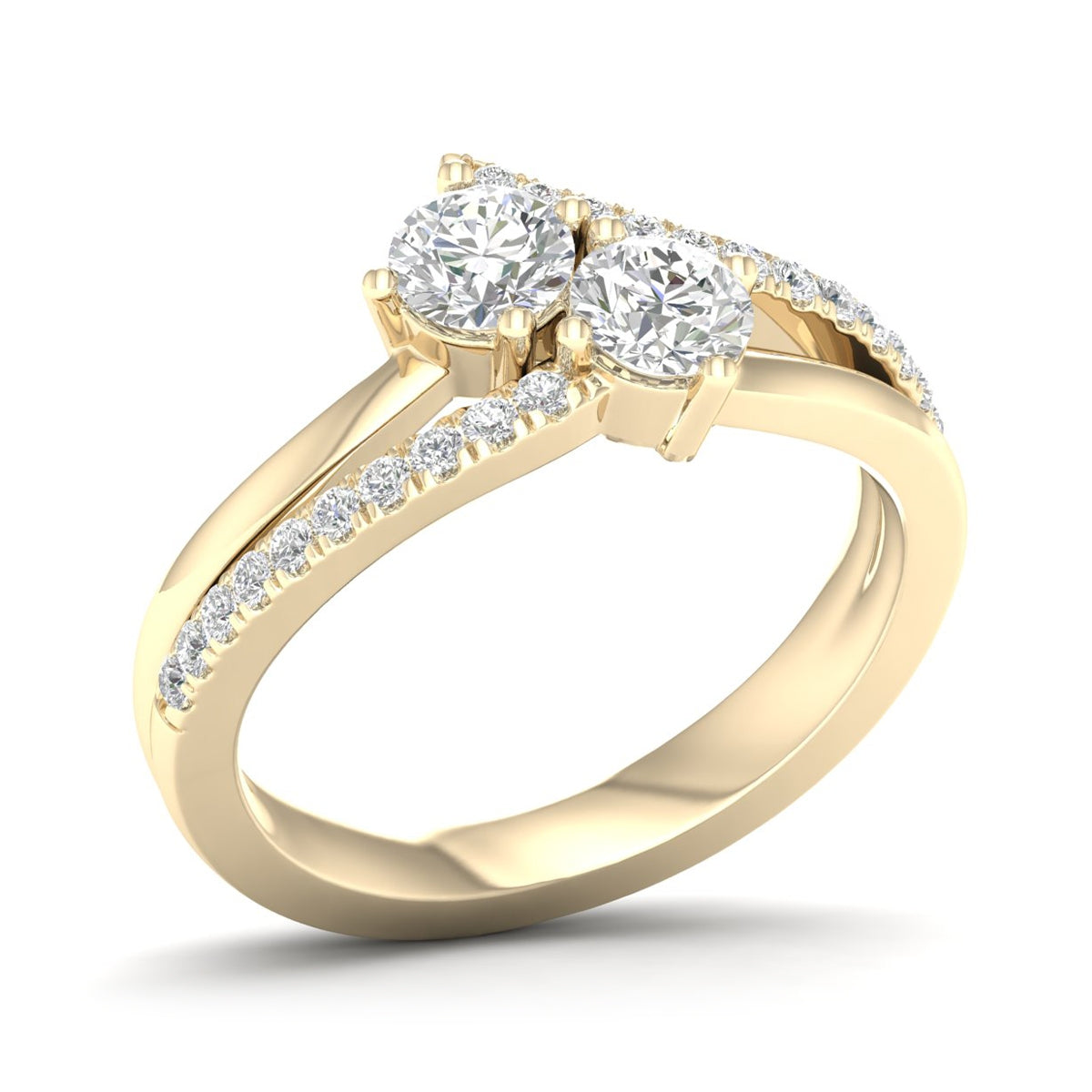 Adamante x 2BeLoved 1 ct. tw. Lab-Grown Diamond Anniversary Ring in 14K Yellow Gold front view