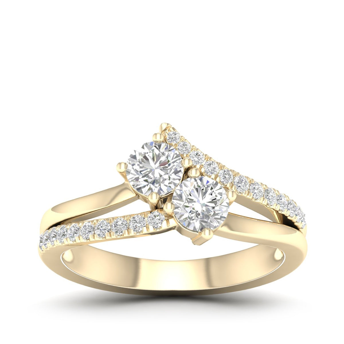 Adamante x 2BeLoved 1 ct. tw. Lab-Grown Diamond Anniversary Ring in 14K Yellow Gold