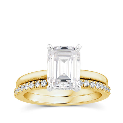 Adamante 2-1/3 ct. tw. Lab-Grown Emerald Cut Diamond Wedding Set in 14K Yellow & White Gold